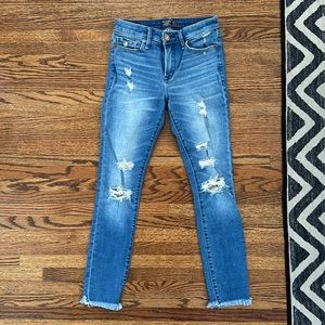 Abercrombie & Fitch Blue Distressed Skinny Jeans